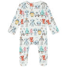 Baby Boys White Robots Babygrow, 1, hi-res